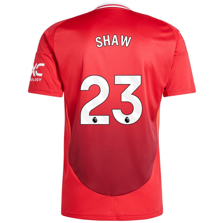 Niño Camiseta Luke Shaw #23 Rojo Brillante 1ª Equipación 2024/25 La Camisa Chile