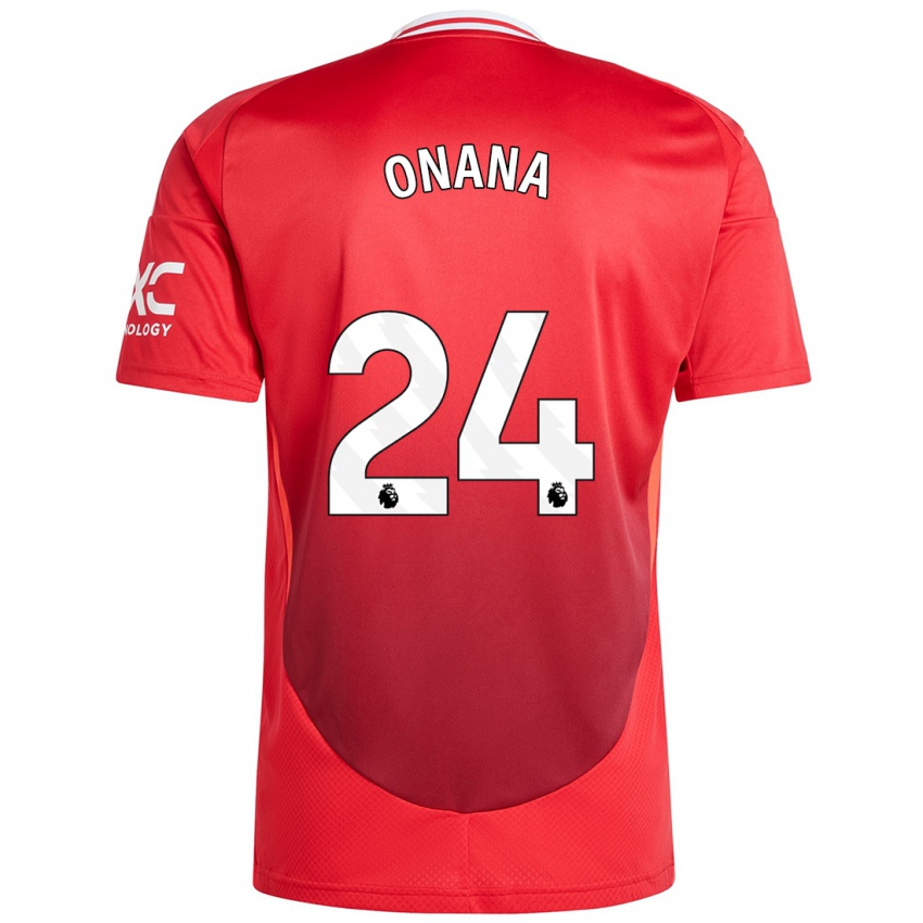 Niño Camiseta Andre Onana #24 Rojo Brillante 1ª Equipación 2024/25 La Camisa Chile