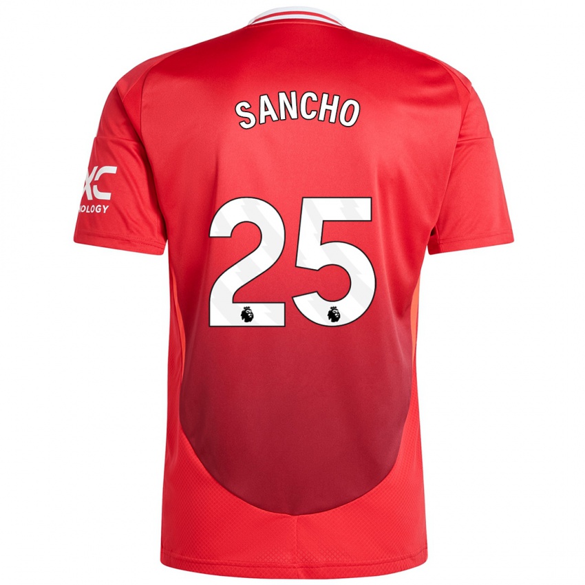 Niño Camiseta Jadon Sancho #25 Rojo Brillante 1ª Equipación 2024/25 La Camisa Chile