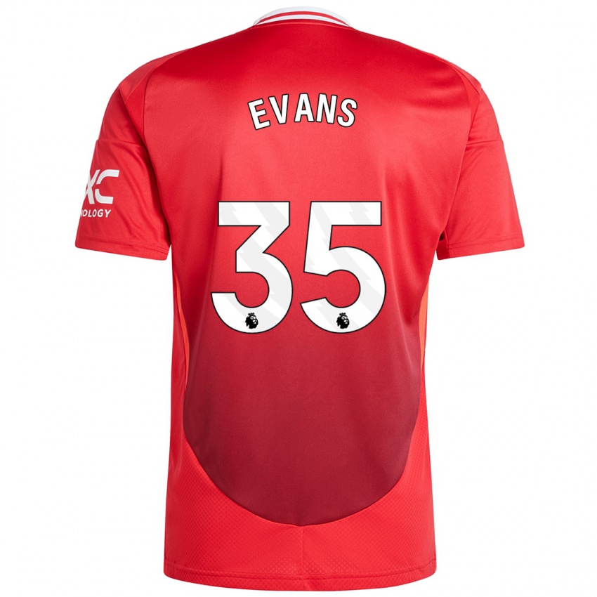 Niño Camiseta Jonny Evans #35 Rojo Brillante 1ª Equipación 2024/25 La Camisa Chile