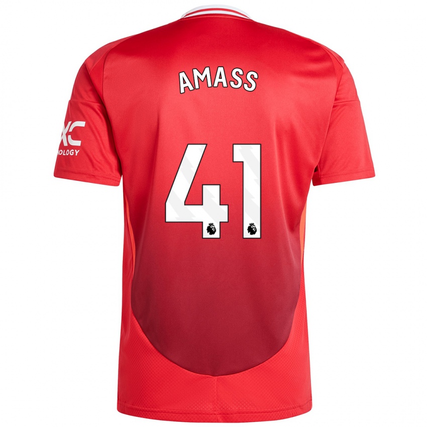 Niño Camiseta Harry Amass #41 Rojo Brillante 1ª Equipación 2024/25 La Camisa Chile