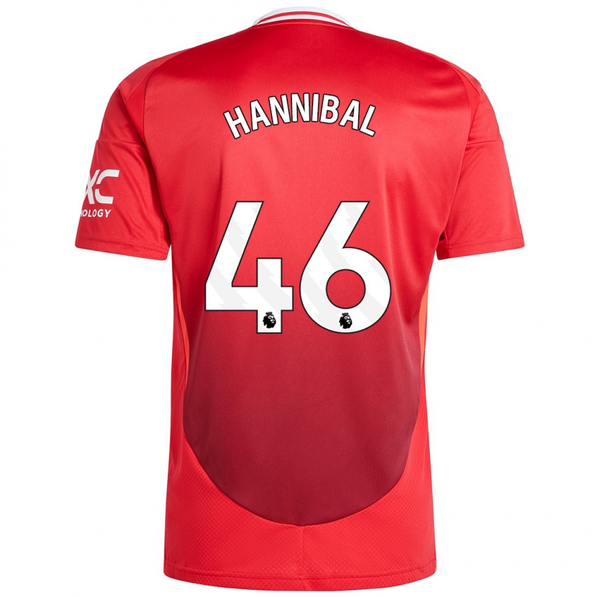 Niño Camiseta Hannibal Mejbri #46 Rojo Brillante 1ª Equipación 2024/25 La Camisa Chile