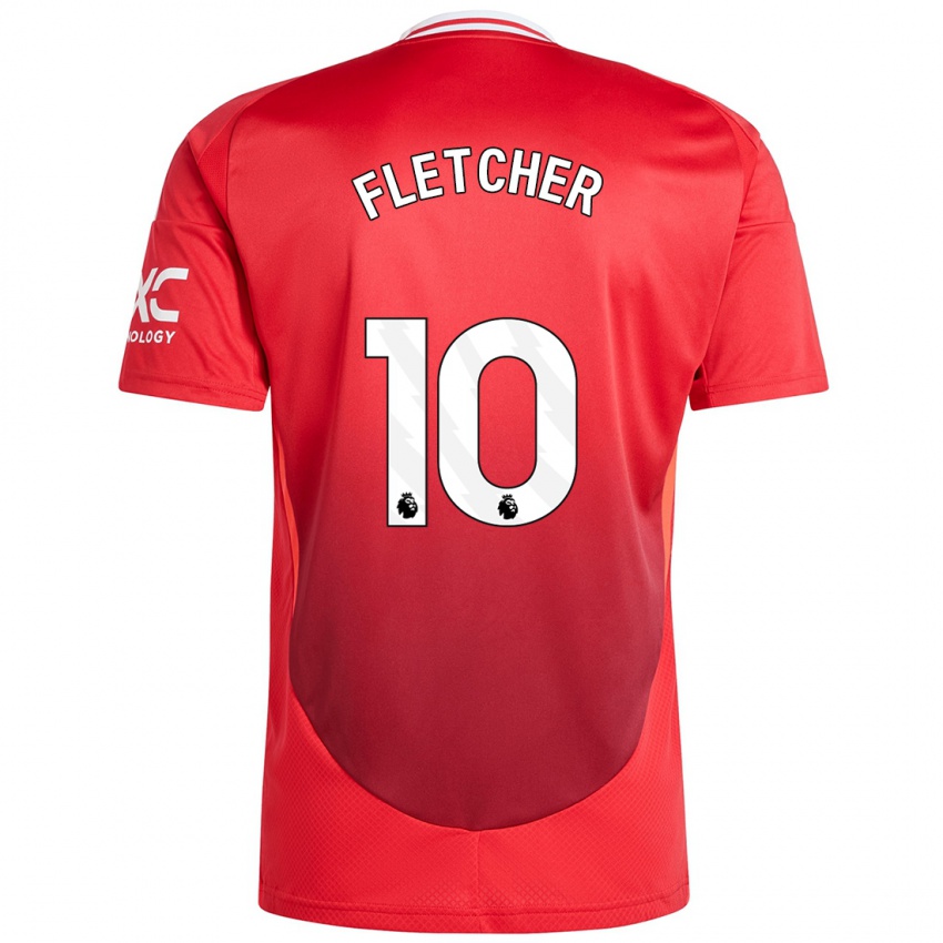 Niño Camiseta Jack Fletcher #10 Rojo Brillante 1ª Equipación 2024/25 La Camisa Chile