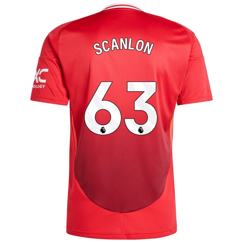 Niño Camiseta James Scanlon #63 Rojo Brillante 1ª Equipación 2024/25 La Camisa Chile