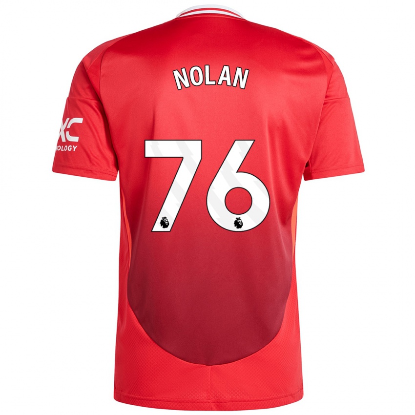 Niño Camiseta James Nolan #76 Rojo Brillante 1ª Equipación 2024/25 La Camisa Chile