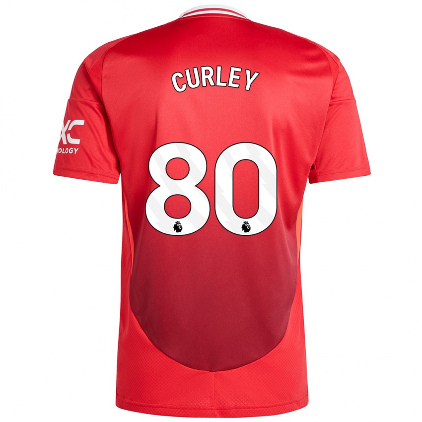 Niño Camiseta Ruben Curley #80 Rojo Brillante 1ª Equipación 2024/25 La Camisa Chile