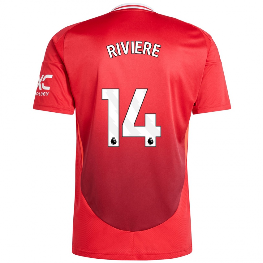 Niño Camiseta Jayde Riviere #14 Rojo Brillante 1ª Equipación 2024/25 La Camisa Chile