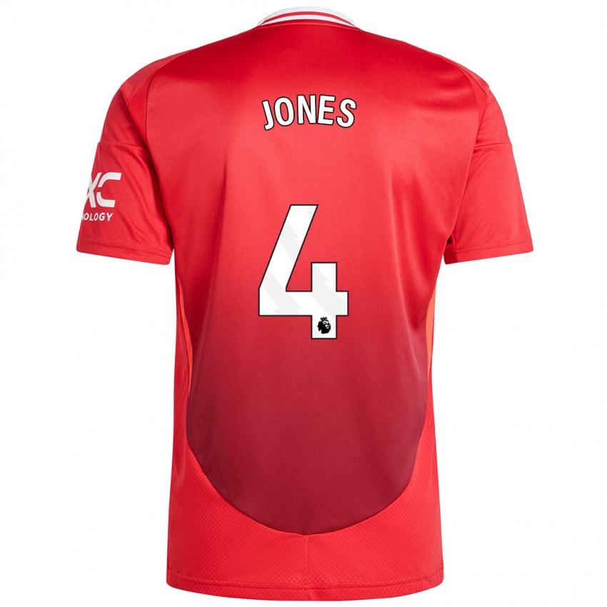 Niño Camiseta Phil Jones #4 Rojo Brillante 1ª Equipación 2024/25 La Camisa Chile