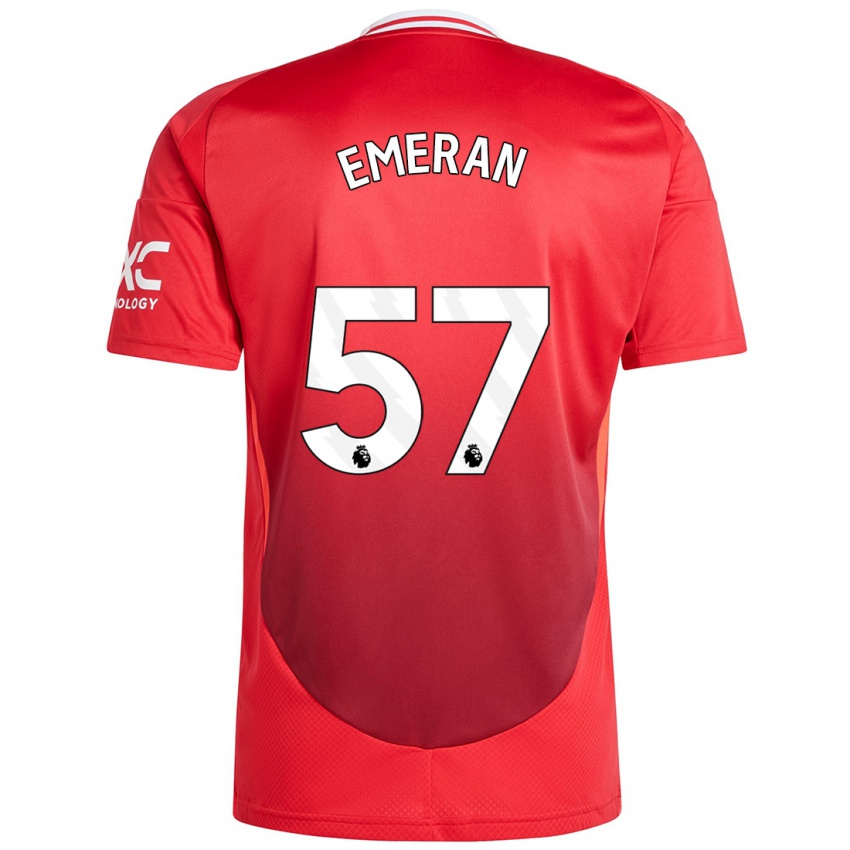 Niño Camiseta Noam Emeran #57 Rojo Brillante 1ª Equipación 2024/25 La Camisa Chile