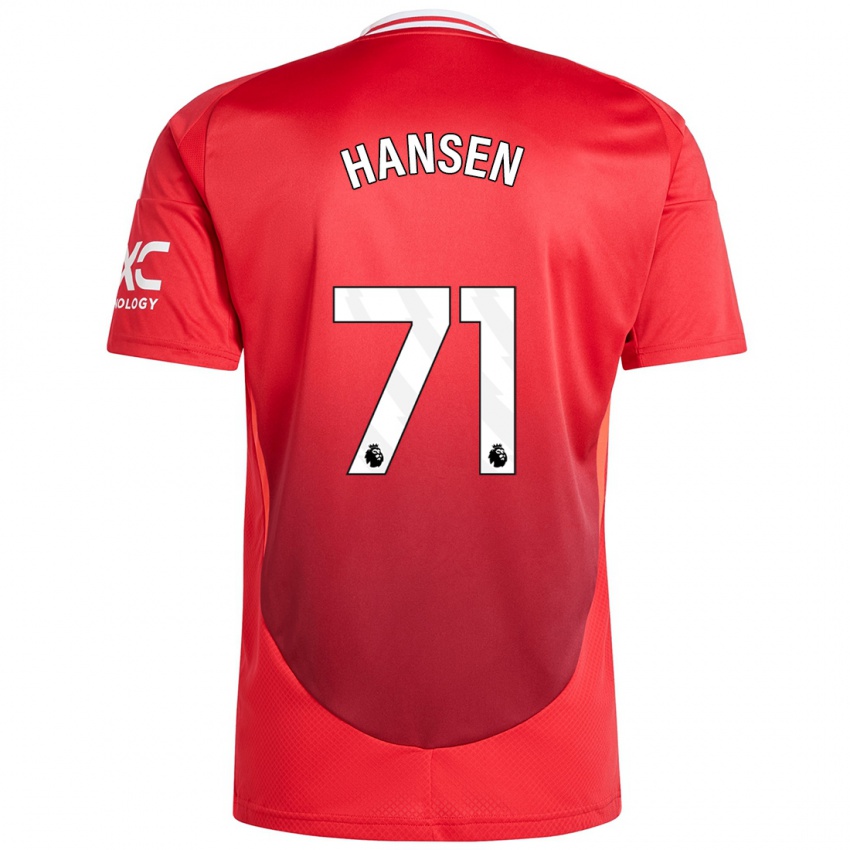 Niño Camiseta Isak Hansen-Aaroen #71 Rojo Brillante 1ª Equipación 2024/25 La Camisa Chile