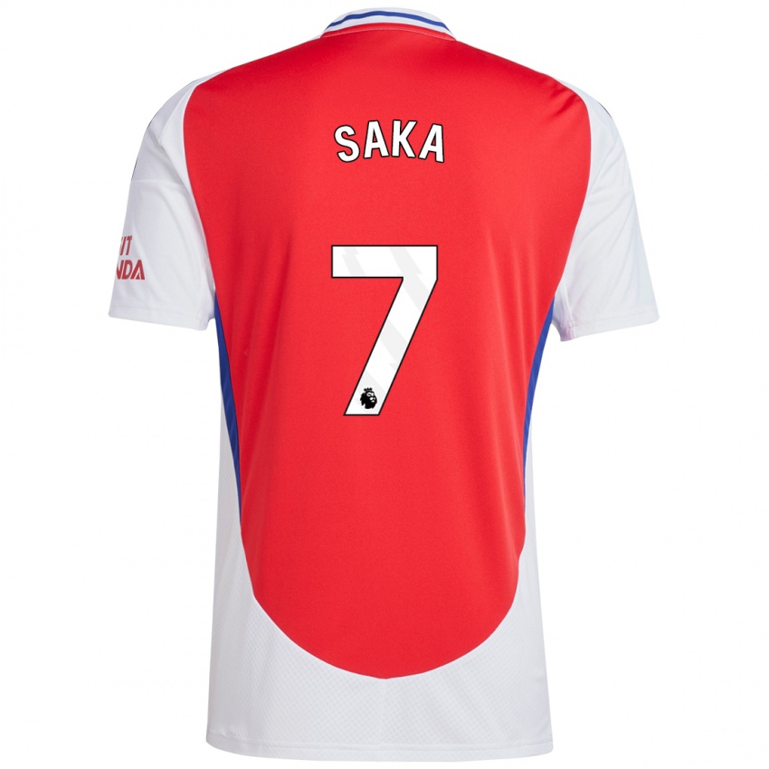 Niño Camiseta Bukayo Saka #7 Rojo Blanco 1ª Equipación 2024/25 La Camisa Chile