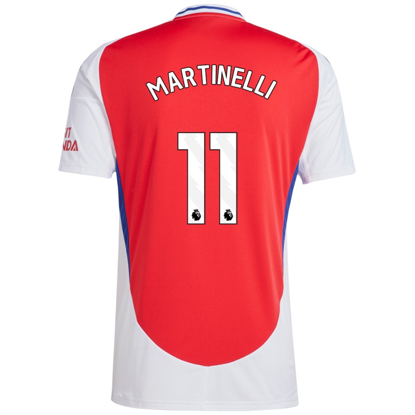 Niño Camiseta Gabriel Martinelli #11 Rojo Blanco 1ª Equipación 2024/25 La Camisa Chile