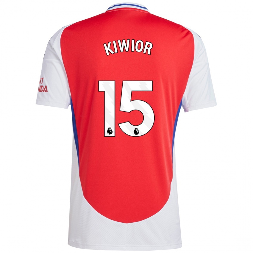 Niño Camiseta Jakub Kiwior #15 Rojo Blanco 1ª Equipación 2024/25 La Camisa Chile