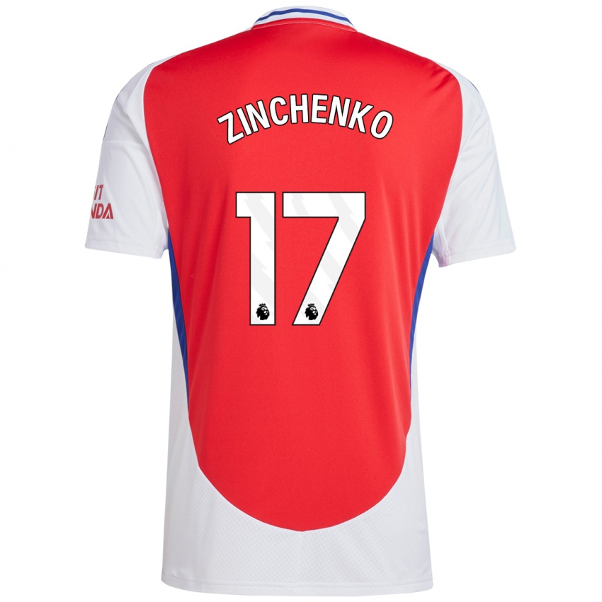 Niño Camiseta Oleksandr Zinchenko #17 Rojo Blanco 1ª Equipación 2024/25 La Camisa Chile