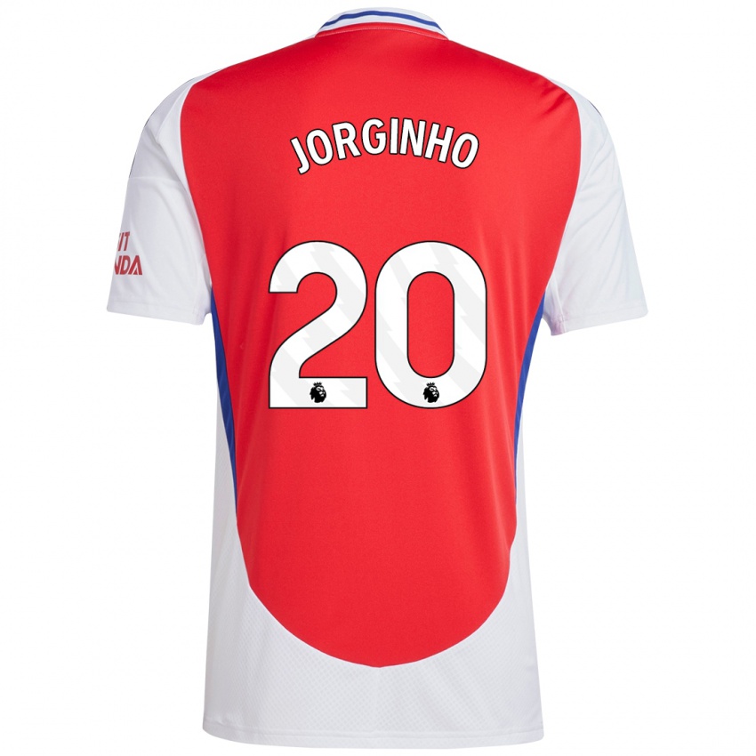 Niño Camiseta Jorginho #20 Rojo Blanco 1ª Equipación 2024/25 La Camisa Chile