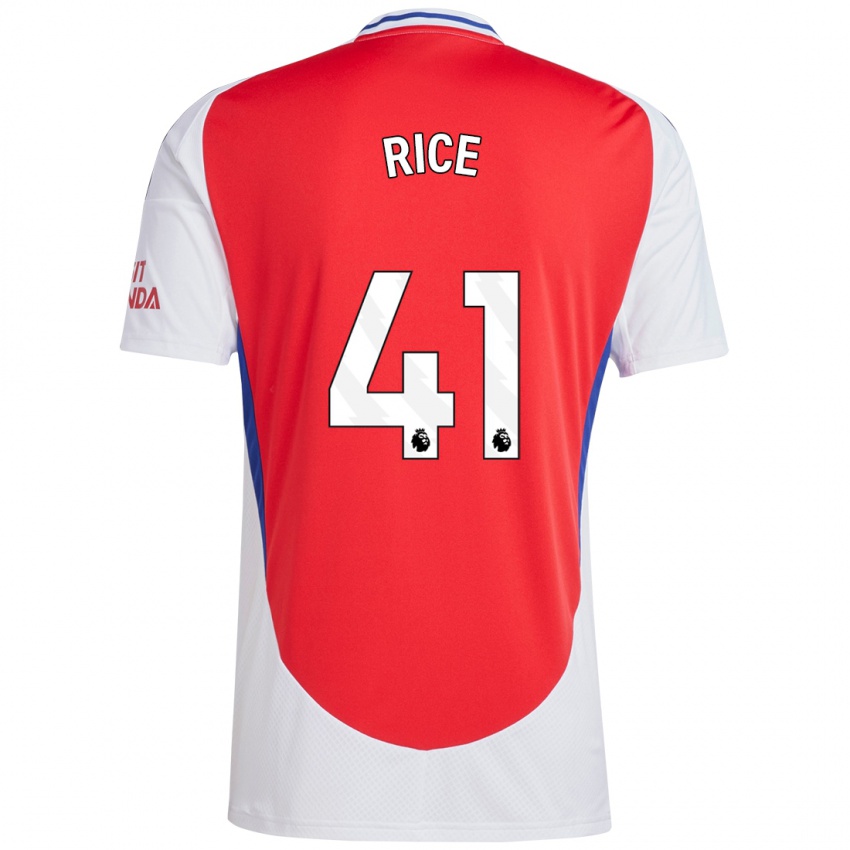 Niño Camiseta Declan Rice #41 Rojo Blanco 1ª Equipación 2024/25 La Camisa Chile