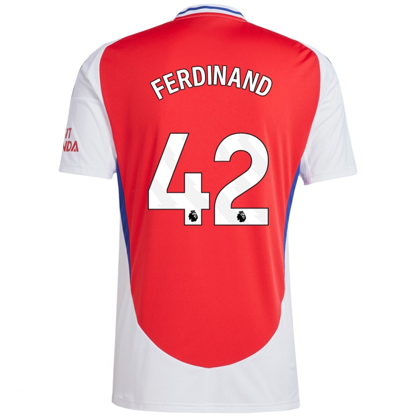 Niño Camiseta Seb Ferdinand #42 Rojo Blanco 1ª Equipación 2024/25 La Camisa Chile