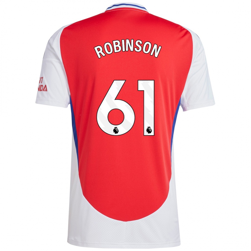 Niño Camiseta Josh Robinson #61 Rojo Blanco 1ª Equipación 2024/25 La Camisa Chile