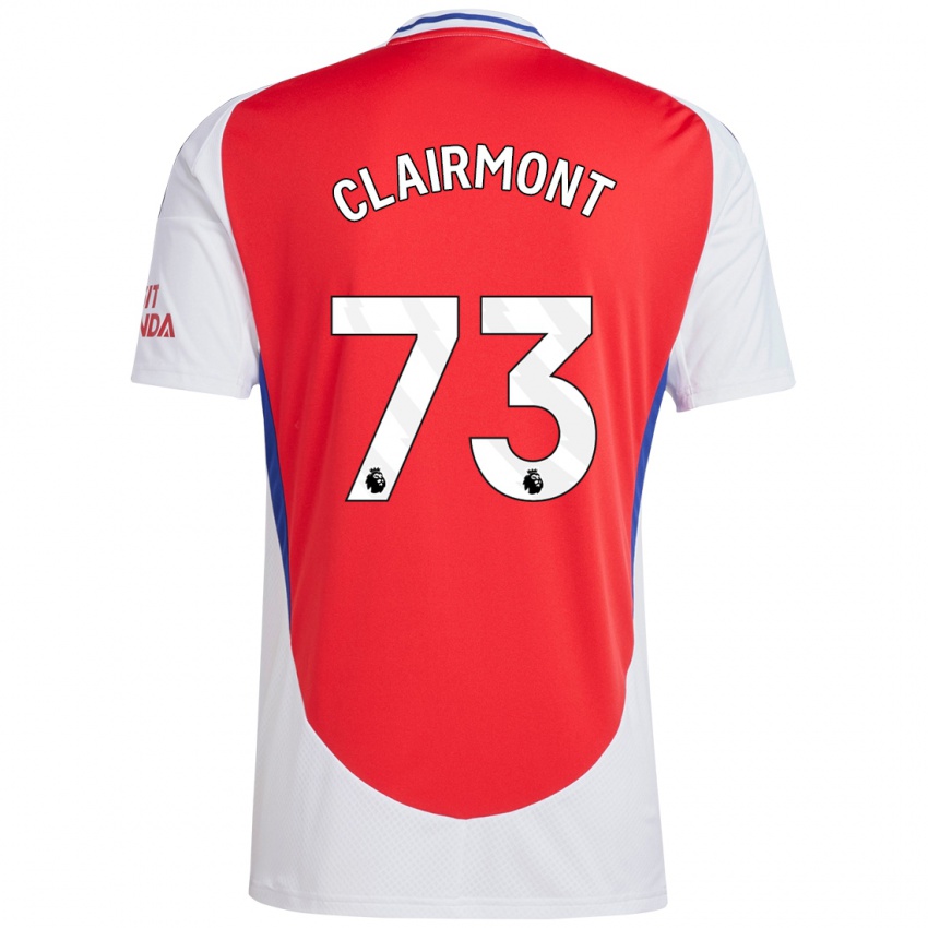 Niño Camiseta Reece Clairmont #73 Rojo Blanco 1ª Equipación 2024/25 La Camisa Chile