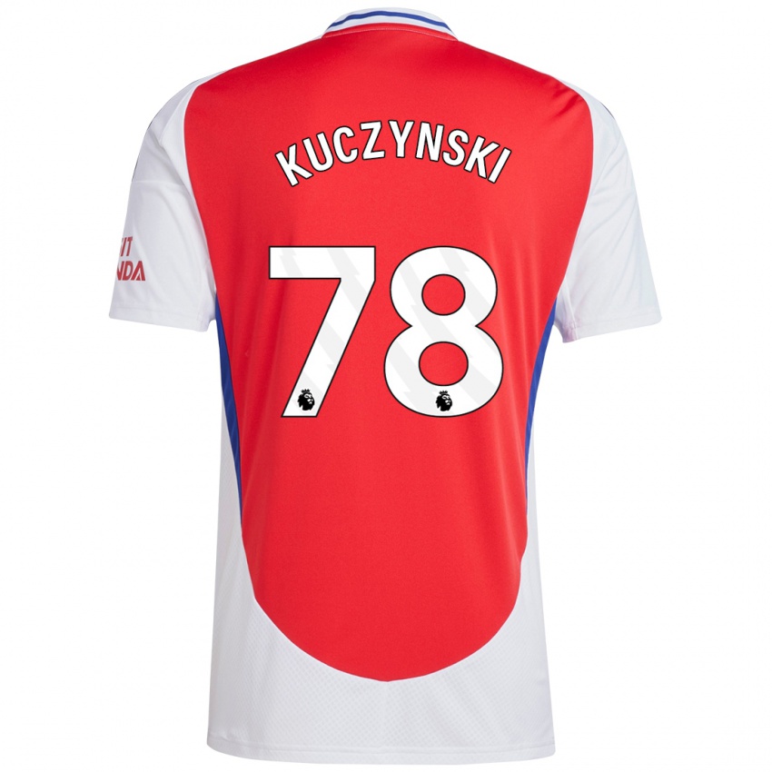 Niño Camiseta Max Kuczynski #78 Rojo Blanco 1ª Equipación 2024/25 La Camisa Chile