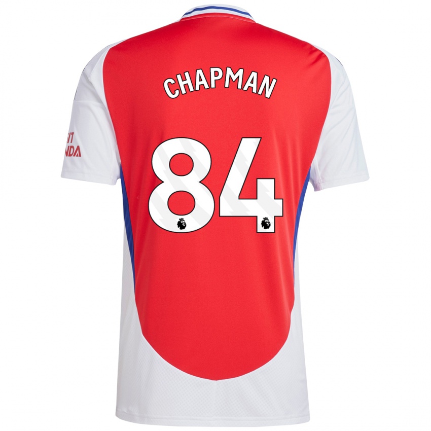 Niño Camiseta Samuel Chapman #84 Rojo Blanco 1ª Equipación 2024/25 La Camisa Chile