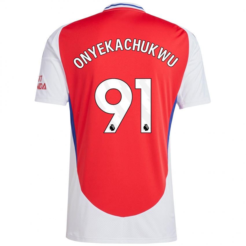 Niño Camiseta Samuel Onyekachukwu #91 Rojo Blanco 1ª Equipación 2024/25 La Camisa Chile