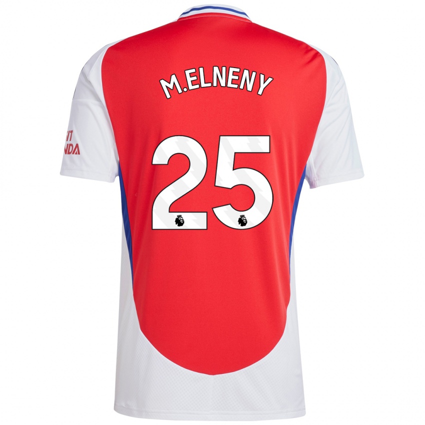 Niño Camiseta Mohamed Elneny #25 Rojo Blanco 1ª Equipación 2024/25 La Camisa Chile