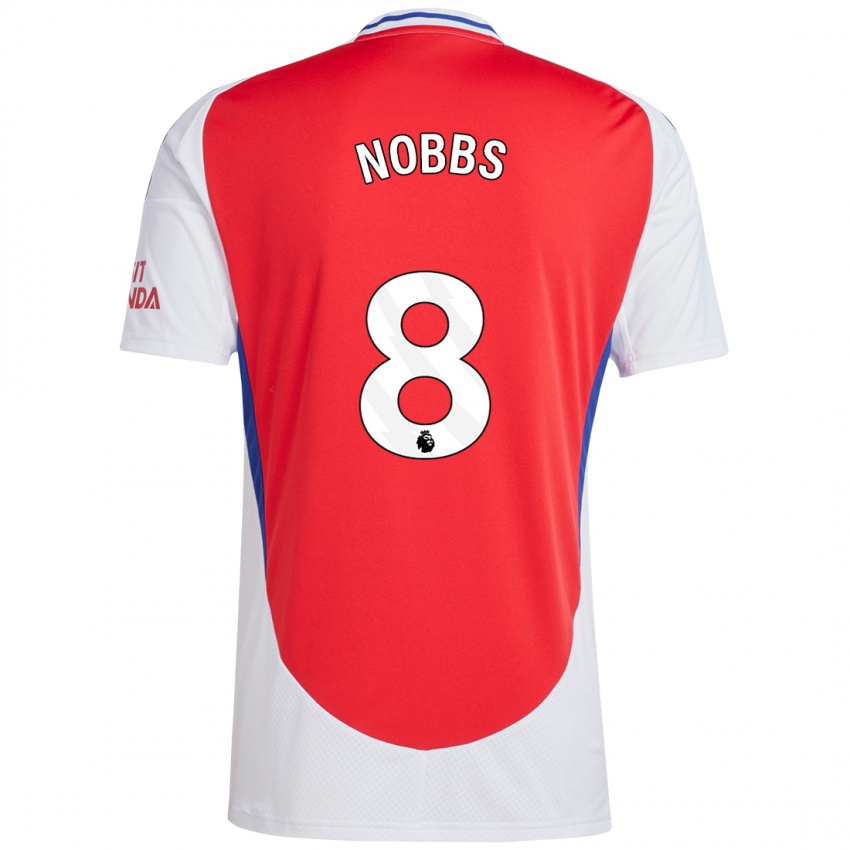 Niño Camiseta Nobbs #8 Rojo Blanco 1ª Equipación 2024/25 La Camisa Chile