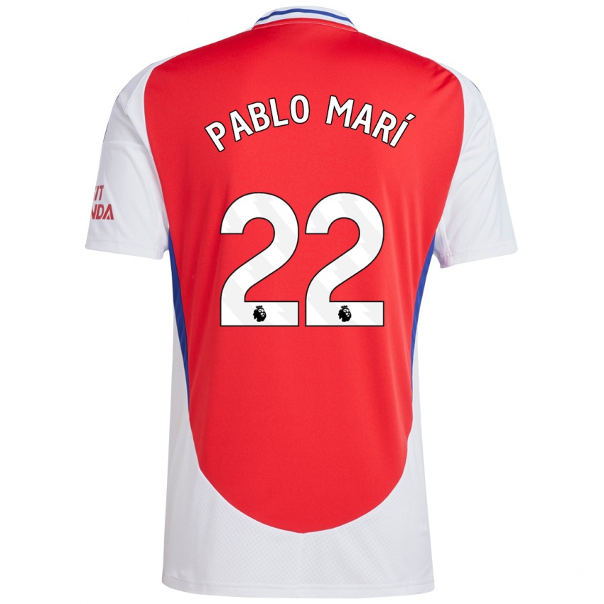 Niño Camiseta Pablo Mari #22 Rojo Blanco 1ª Equipación 2024/25 La Camisa Chile