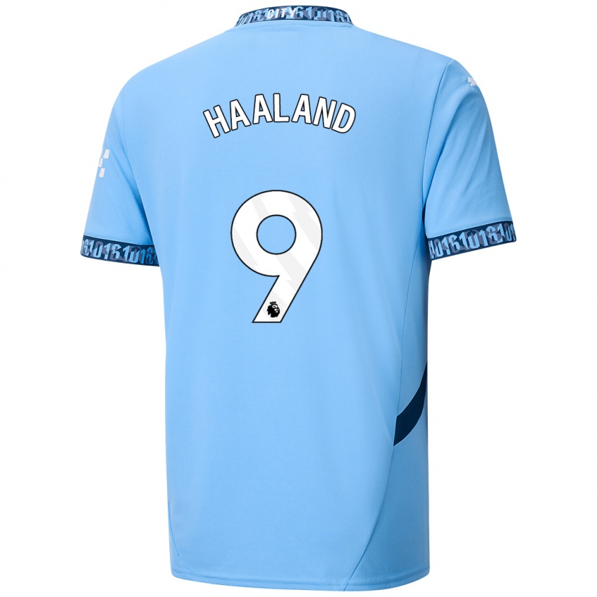 Niño Camiseta Erling Haaland #9 Azul Marino 1ª Equipación 2024/25 La Camisa Chile