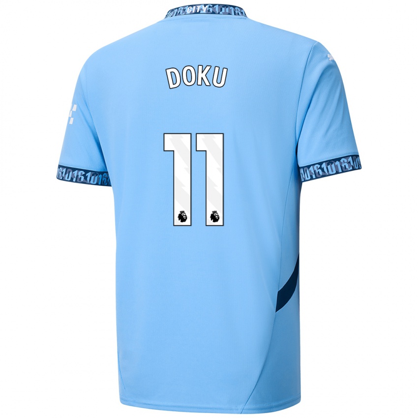 Niño Camiseta Jérémy Doku #11 Azul Marino 1ª Equipación 2024/25 La Camisa Chile