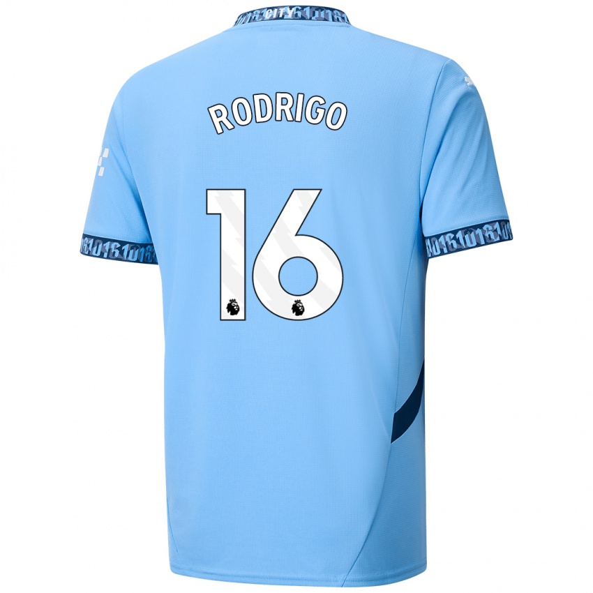 Niño Camiseta Rodrigo Hernandez #16 Azul Marino 1ª Equipación 2024/25 La Camisa Chile