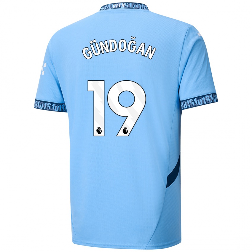 Niño Camiseta Ilkay Gundogan #19 Azul Marino 1ª Equipación 2024/25 La Camisa Chile