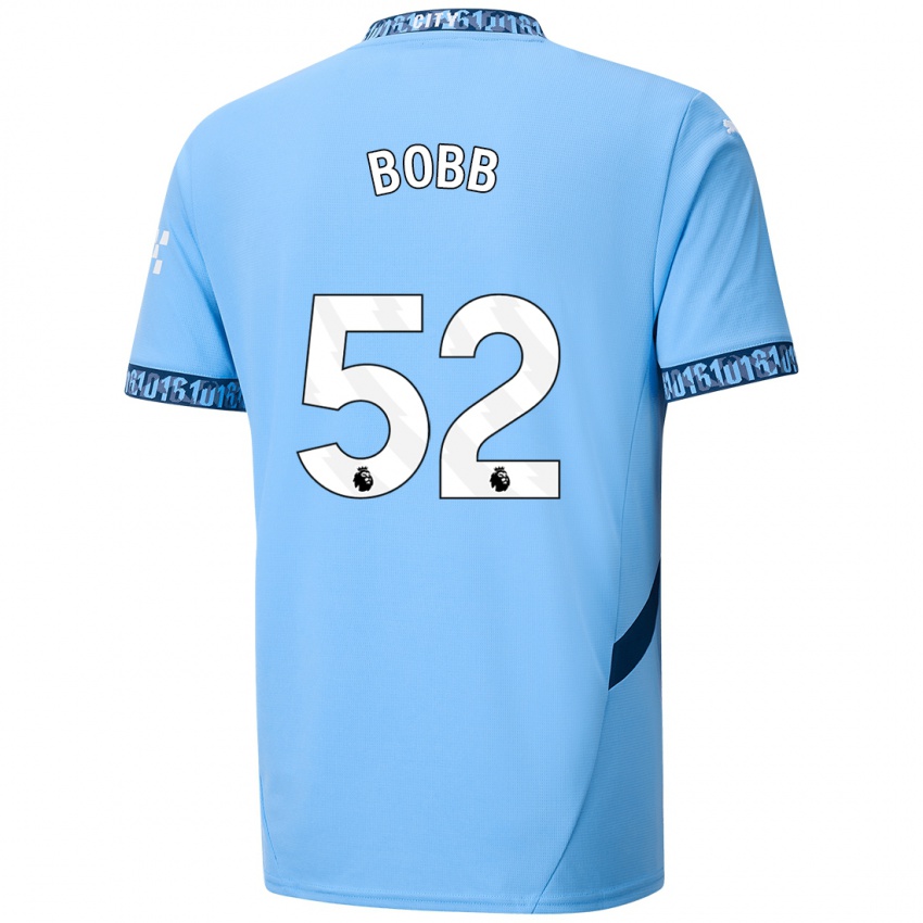 Niño Camiseta Oscar Bobb #52 Azul Marino 1ª Equipación 2024/25 La Camisa Chile