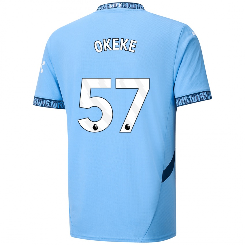 Niño Camiseta Michael Okeke #57 Azul Marino 1ª Equipación 2024/25 La Camisa Chile