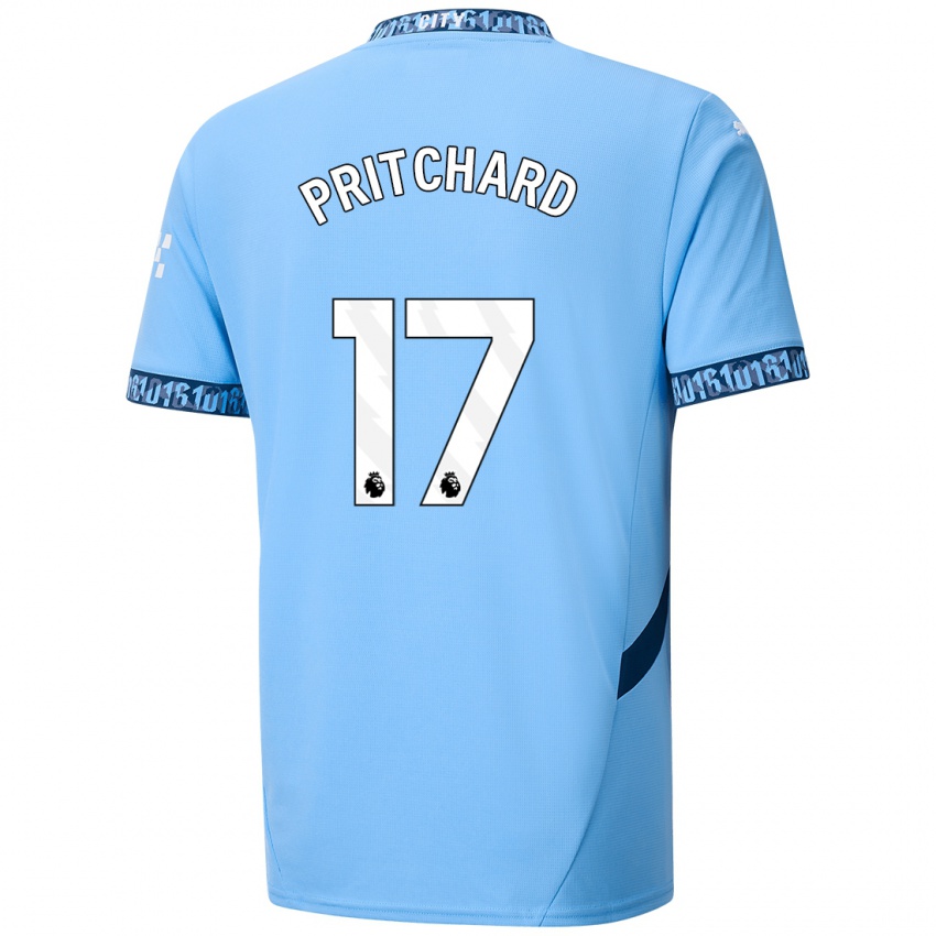 Niño Camiseta Poppy Pritchard #17 Azul Marino 1ª Equipación 2024/25 La Camisa Chile