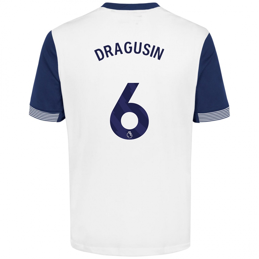 Niño Camiseta Radu Drăgușin #6 Blanco Azul 1ª Equipación 2024/25 La Camisa Chile