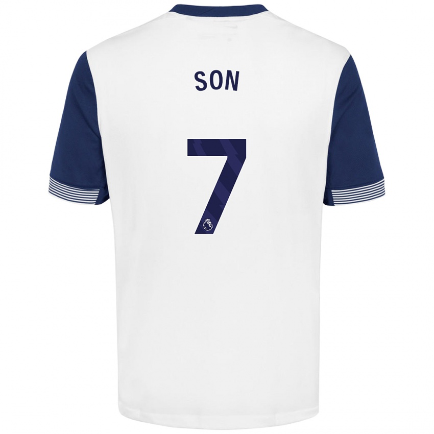 Niño Camiseta Heung-Min Son #7 Blanco Azul 1ª Equipación 2024/25 La Camisa Chile