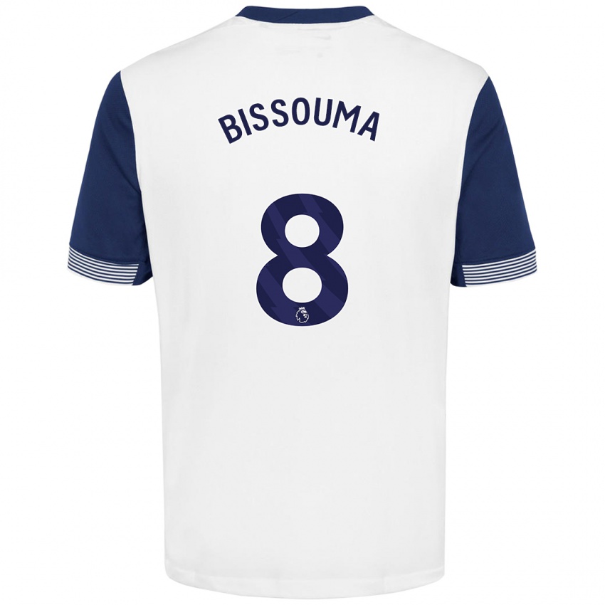 Niño Camiseta Yves Bissouma #8 Blanco Azul 1ª Equipación 2024/25 La Camisa Chile