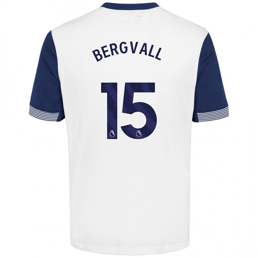 Niño Camiseta Lucas Bergvall #15 Blanco Azul 1ª Equipación 2024/25 La Camisa Chile