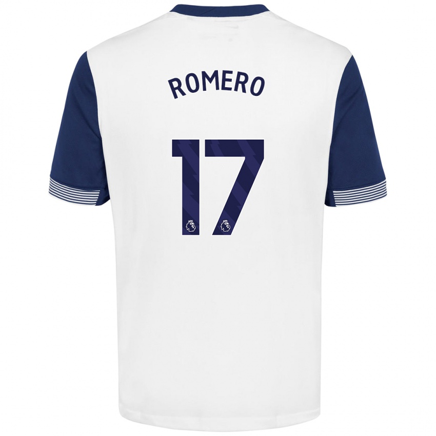 Niño Camiseta Cristian Romero #17 Blanco Azul 1ª Equipación 2024/25 La Camisa Chile