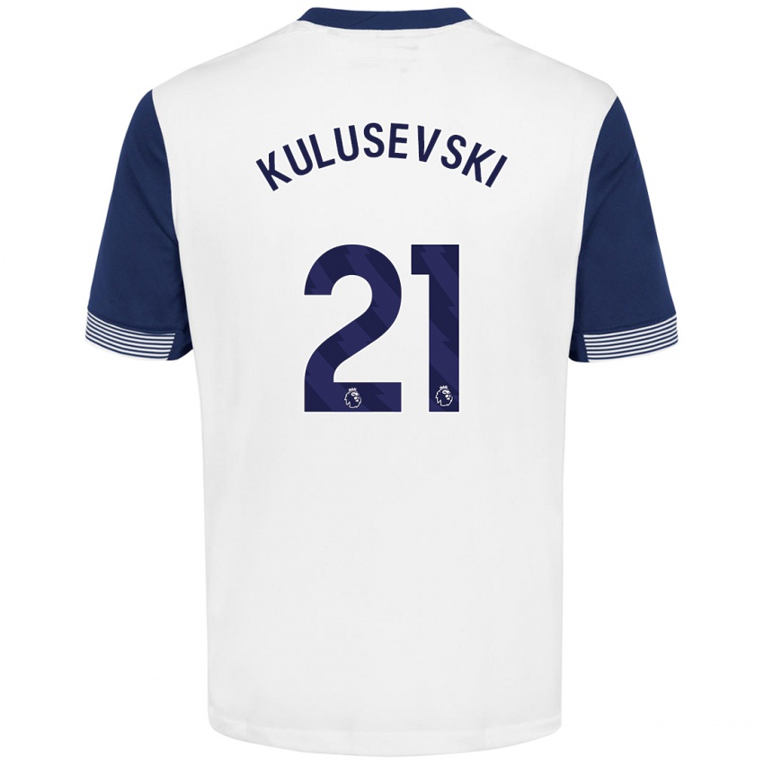 Niño Camiseta Dejan Kulusevski #21 Blanco Azul 1ª Equipación 2024/25 La Camisa Chile