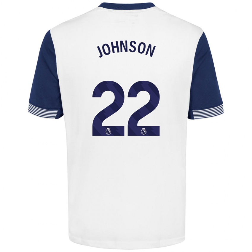 Niño Camiseta Brennan Johnson #22 Blanco Azul 1ª Equipación 2024/25 La Camisa Chile