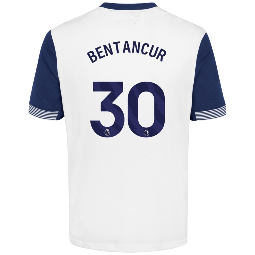 Niño Camiseta Rodrigo Bentancur #30 Blanco Azul 1ª Equipación 2024/25 La Camisa Chile