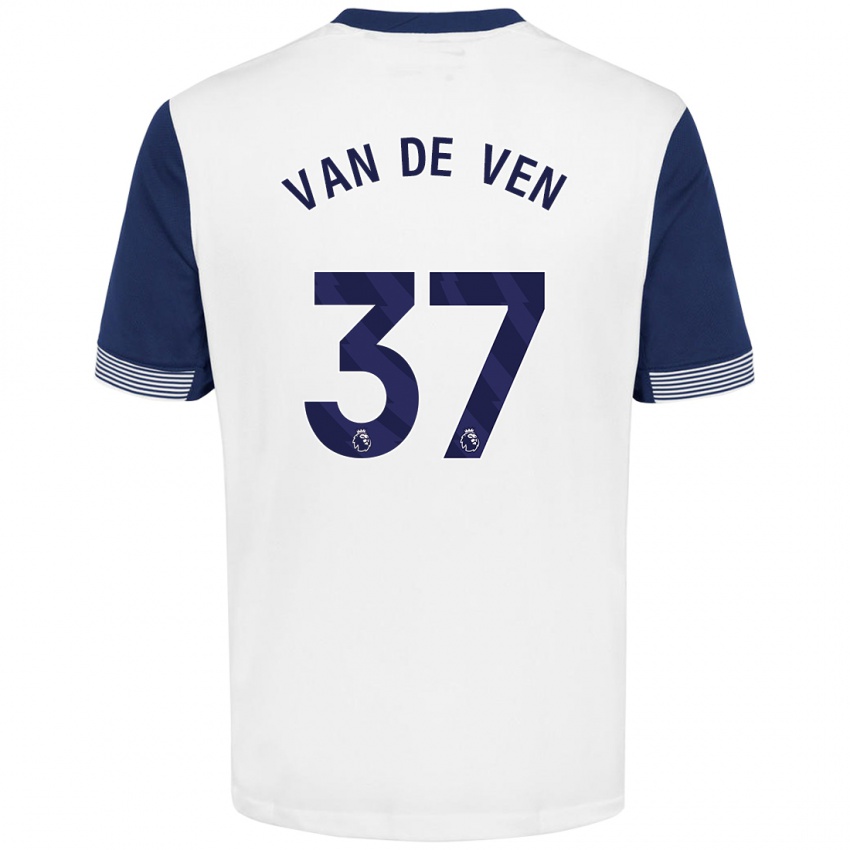 Niño Camiseta Micky Van De Ven #37 Blanco Azul 1ª Equipación 2024/25 La Camisa Chile