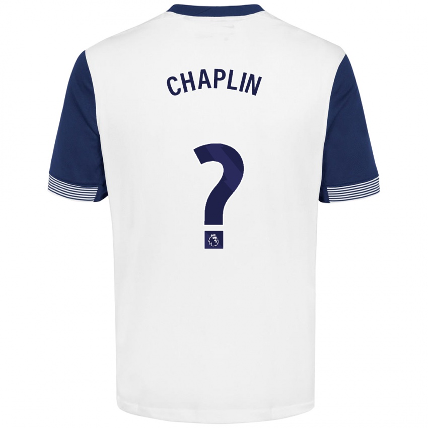 Niño Camiseta Archie Chaplin #0 Blanco Azul 1ª Equipación 2024/25 La Camisa Chile