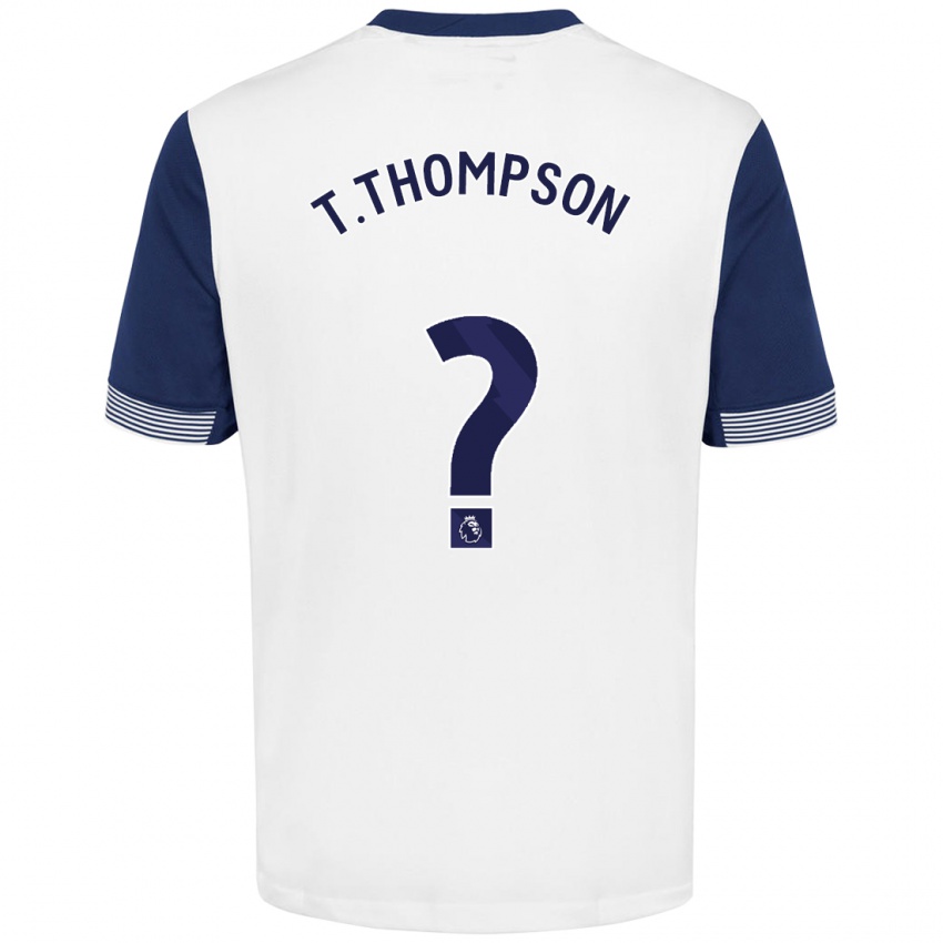 Niño Camiseta Tynan Thompson #0 Blanco Azul 1ª Equipación 2024/25 La Camisa Chile