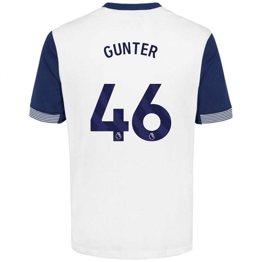 Niño Camiseta Luca Gunter #46 Blanco Azul 1ª Equipación 2024/25 La Camisa Chile