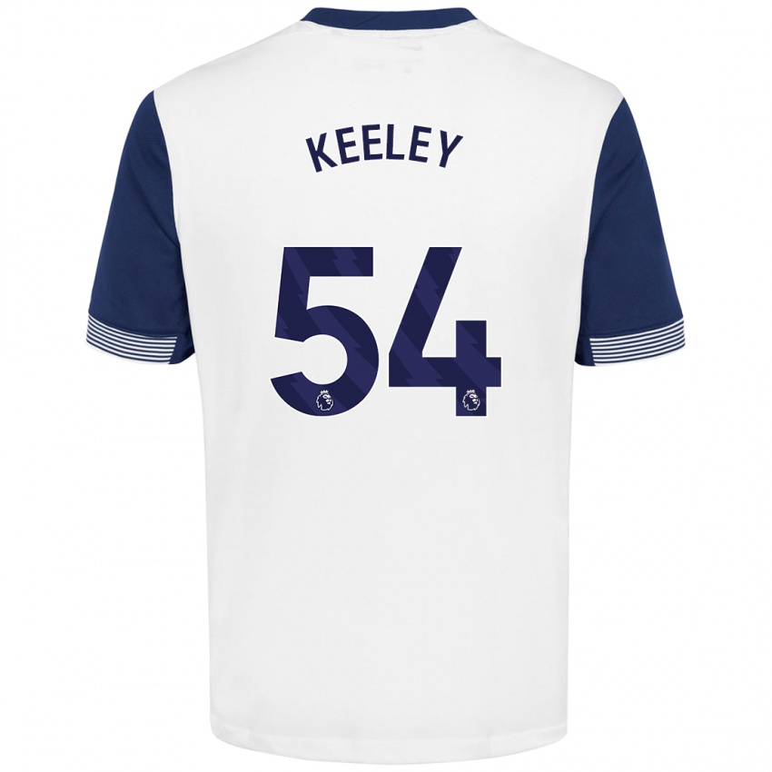 Niño Camiseta Josh Keeley #54 Blanco Azul 1ª Equipación 2024/25 La Camisa Chile