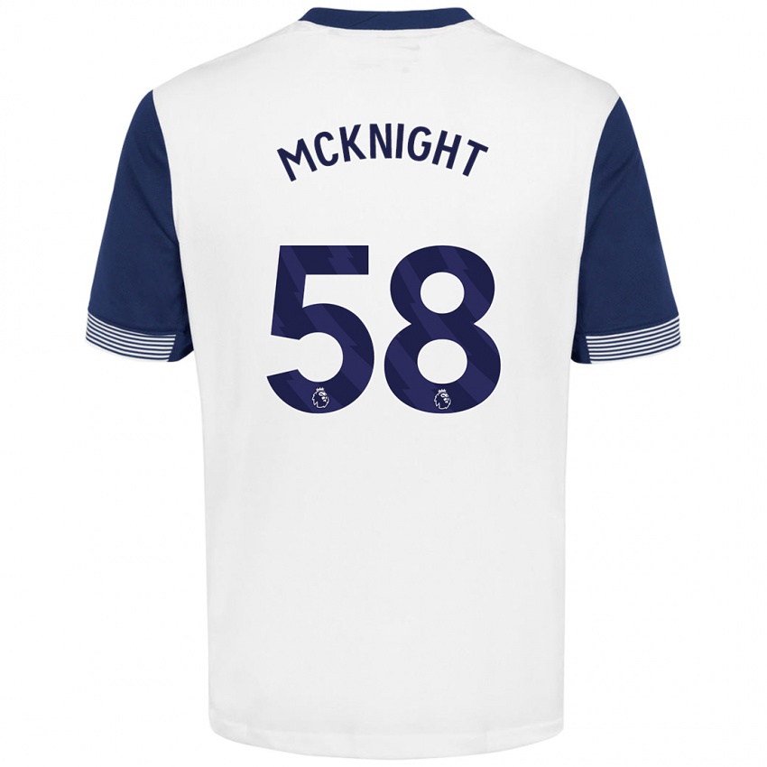 Niño Camiseta Maxwell Mcknight #58 Blanco Azul 1ª Equipación 2024/25 La Camisa Chile